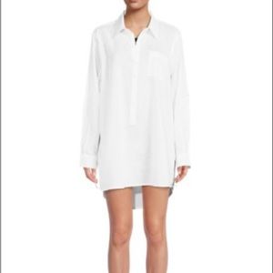 Point Collar Cover Up Shirt Dress